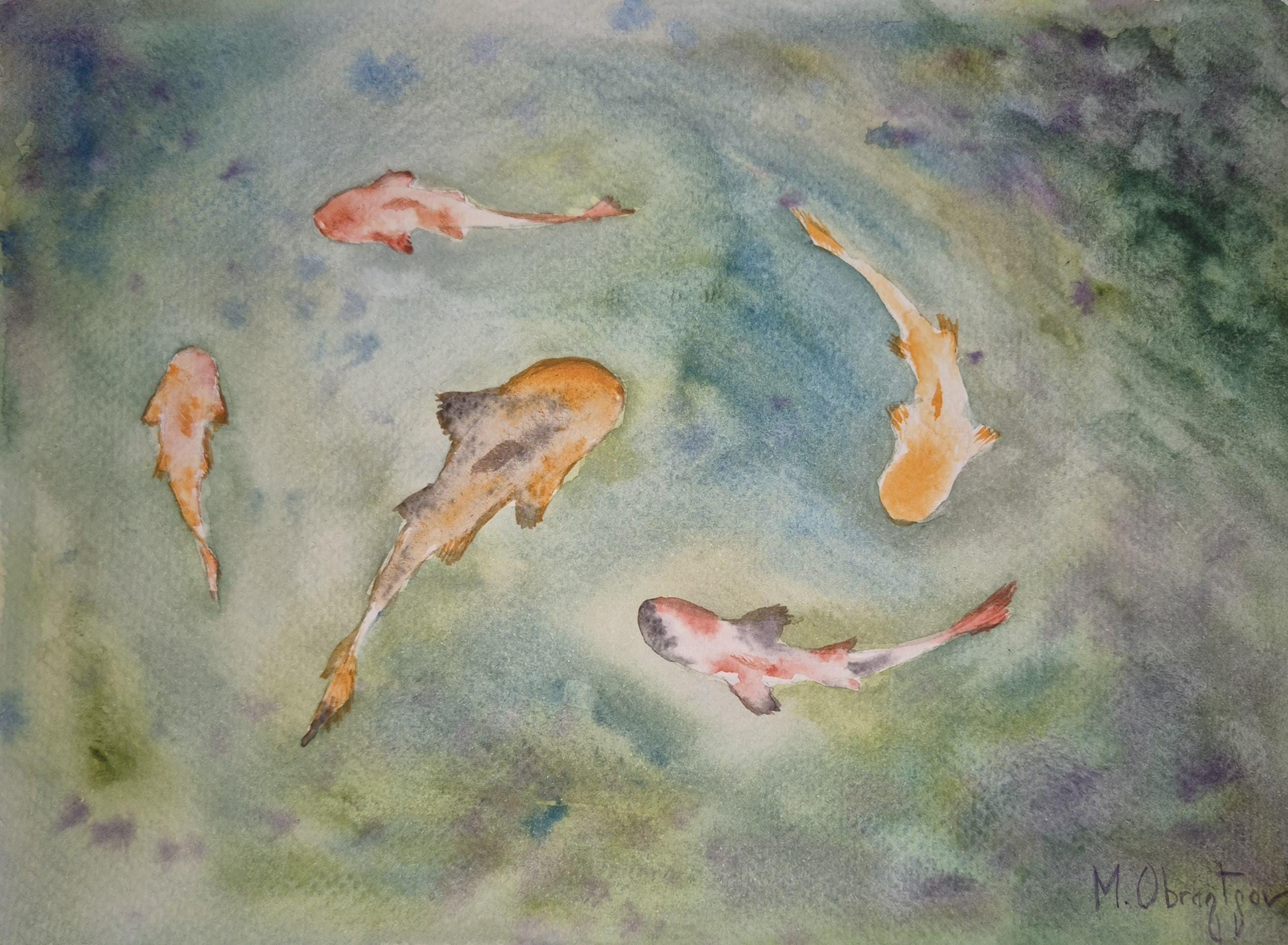 Planche à Découper En Verre 80x52cm - Design Poisson Koi - Coloray