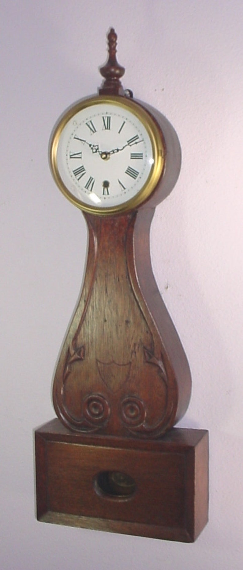 Vintage Handmade Mahogany Banjo Style Wall Clock with Quartz Etsy