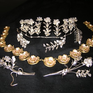 Vintage German, Silver Floral Bridal Myrtle, Tiara