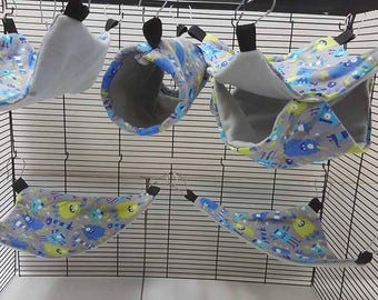 Rat hammock 5 piece customizable bundle set for rats, ferrets, etc!