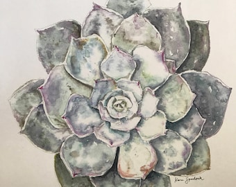 多肉植物の水彩画 - サボテンのアートプリント - 多肉植物の絵画 - 南