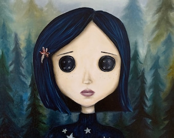 Coraline Jones. Print of Original Oil Painting. 11.5”x12”