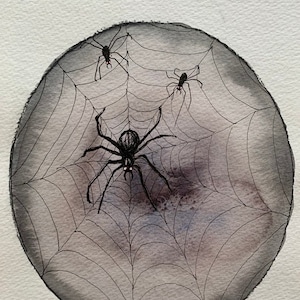 Spooky Spiders. Original Artwork. Drawlloween.