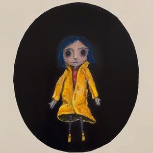 Coraline Doll. Drawlloween Print of Original Work.