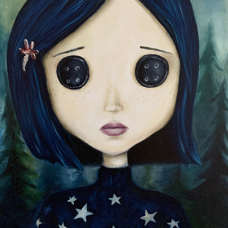 Coraline Jones. Print of Original Oil Painting. 11.5”x12” image 7