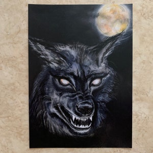 Werewolf. Print of Drawlloween Original.