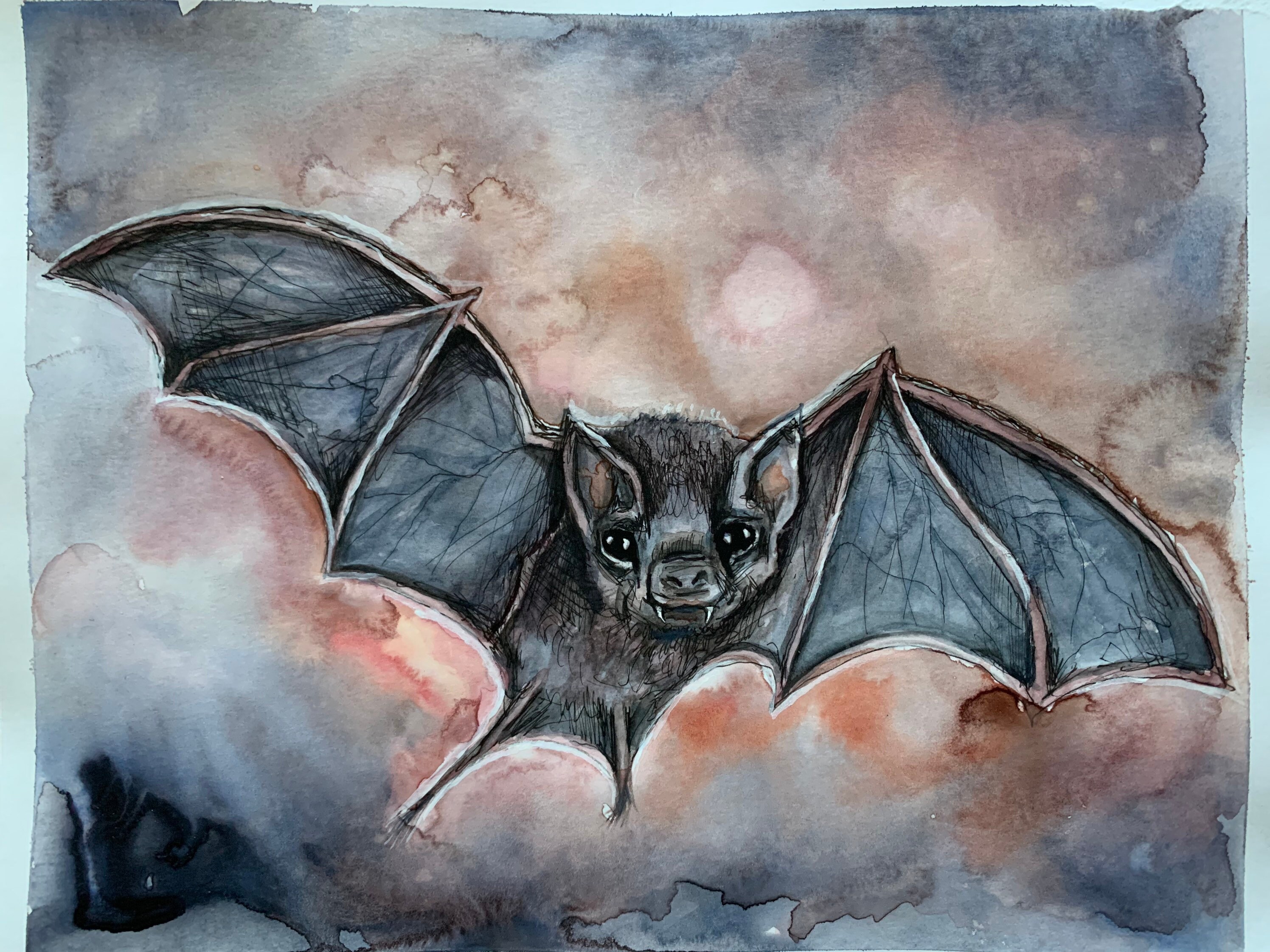 Vampire Bat. Original Artwork. - Etsy Vampire Bat. Original Artwork. - Etsy
