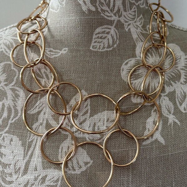 Goldtone Multiple Hooped Necklace