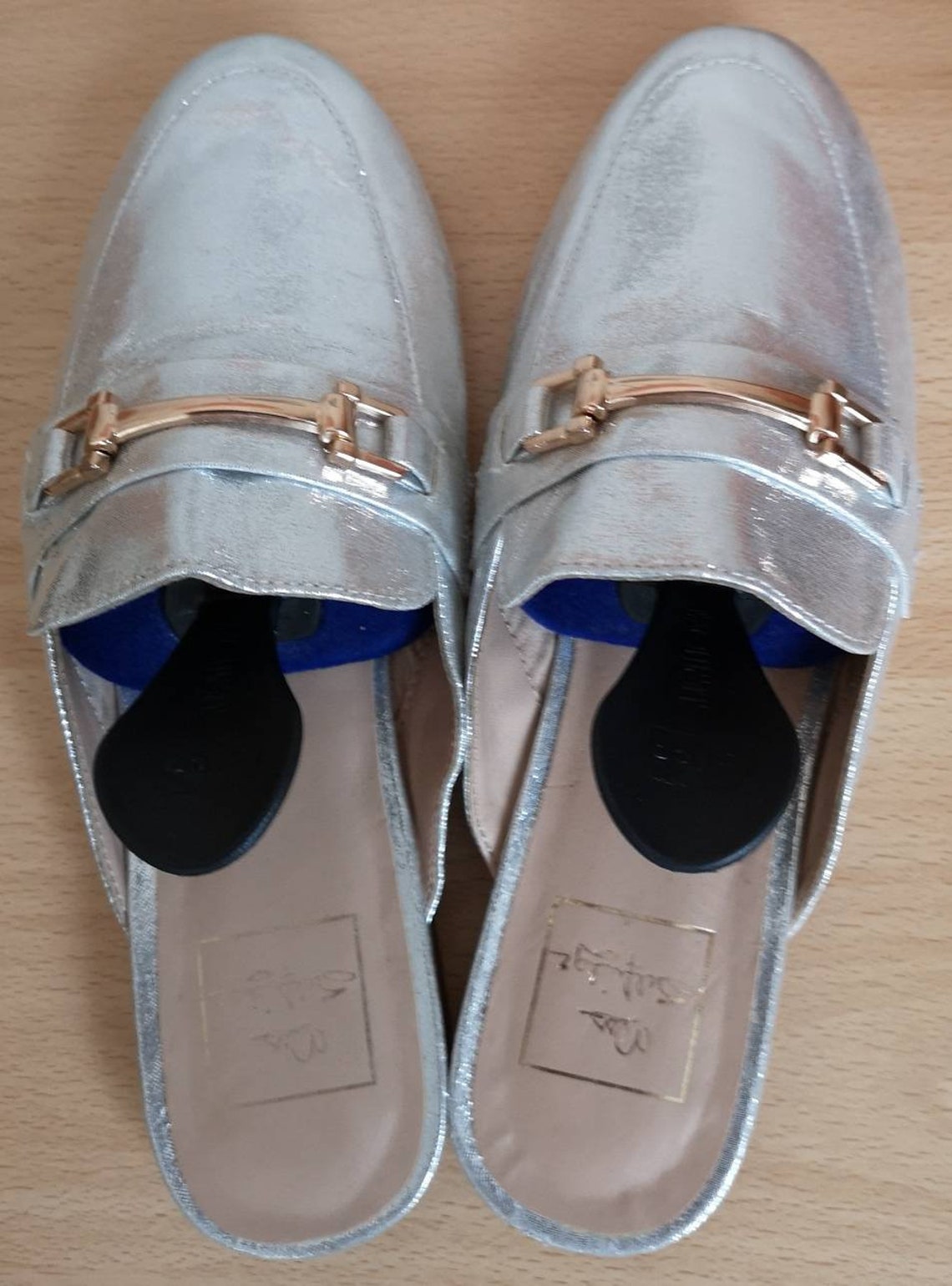 Size 5 UK Silver Backless Loafer Mules | Etsy