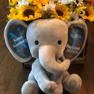 Baptism gift / stuffed elephant / christening gift / baptism keepsake animal / keepsake gift