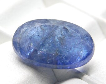 Oval Faceted Blue Tanzanite Gemstone: 8.50 Carat, 16x9.5mm
