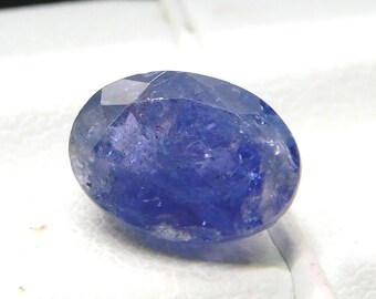 Faceted Oval Tanzanite Gemstone: 3.40 Cts Unheated Blue