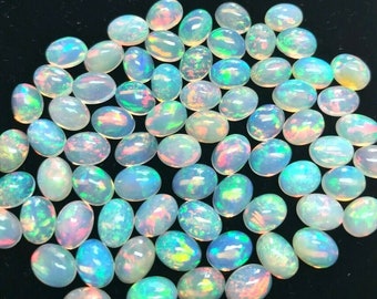 エチオピア産ウェロファイアオパールカボションロット：6 x 4 mm ジュエリー用宝石