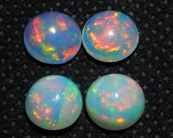 6*6 MM Round 4 Pieces Wholesale Lot Natural Ethiopian Opal Cabochon Loose Gemstones