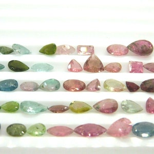 43 Pieces Mixed Wholesale Lot 15.50 Carat Natural Multi Faceted Loose Tourmaline Gemstones image 2