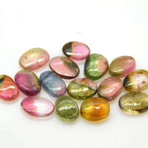 15 Pcs Natural Bi-Color Tourmaline Slices , Wholesale Tourmaline Lot , Watermelon Tourmaline Smooth Slices , Multi Color Tourmaline 9.50 Cts