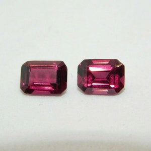 Natural Purple Rhodolite Garnet |  Natural Pink Garnet | 6x8 MM Rhodolite Garnet | Emerald Cut Garnet | Mozambique Garnet | Garnet Gemstones