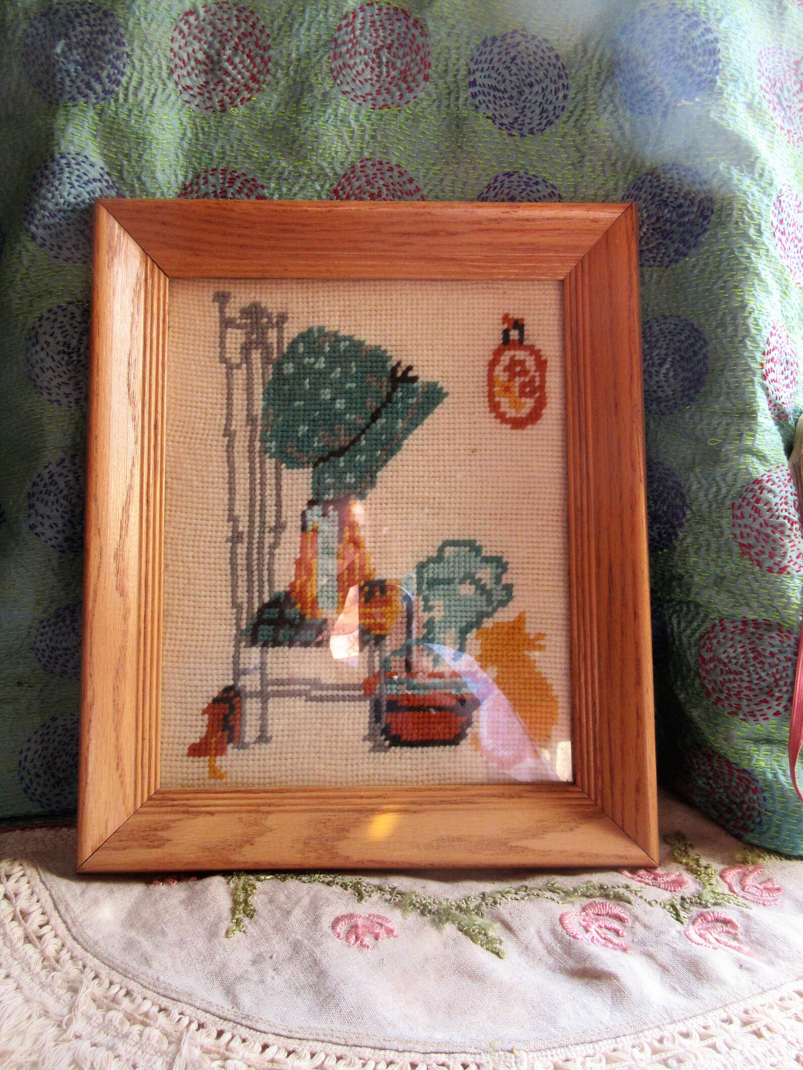 Hand Made Needlepoint Holly Hobby Picture Original Frame Etsy