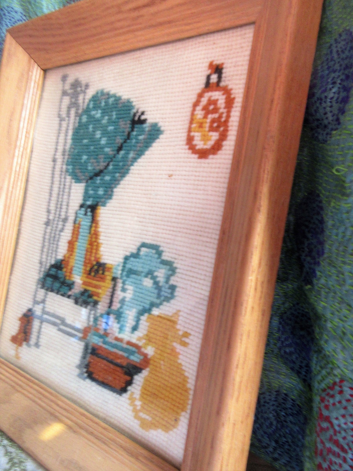 Hand Made Needlepoint Holly Hobby Picture Original Frame Etsy