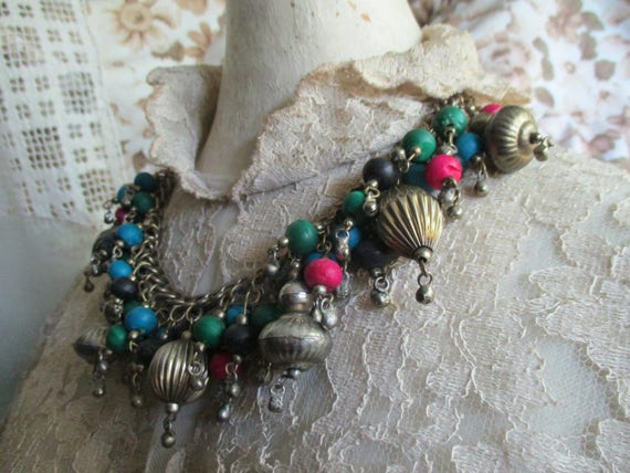1970s tribal hippie necklace, nepal, style, choke… - image 3