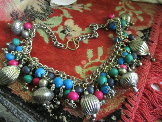 1970s tribal hippie necklace, nepal, style, choke… - image 2