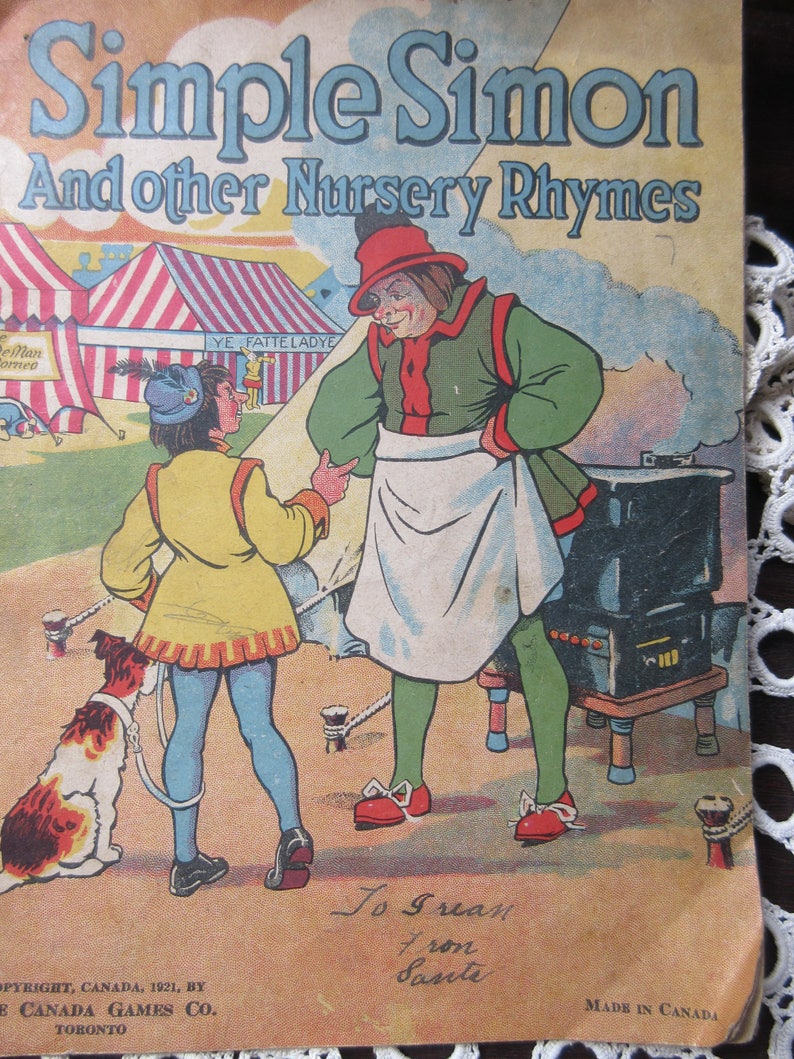 Nursery Rhyme Book 1921 Simple Simon and Others Wonderful - Etsy