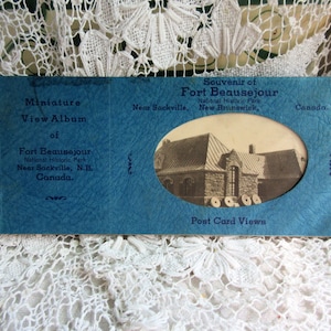 Das langweiligste Postkartenbuch der Welt, 1920er Jahre Ära Fort Beausejour, New Brunswick, B &W SouvenirHeft, super Zustand, Ephemera, Junk Journals