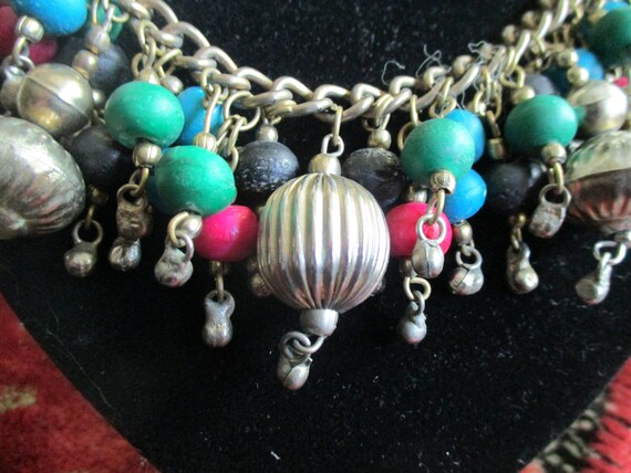 1970s tribal hippie necklace, nepal, style, choke… - image 5