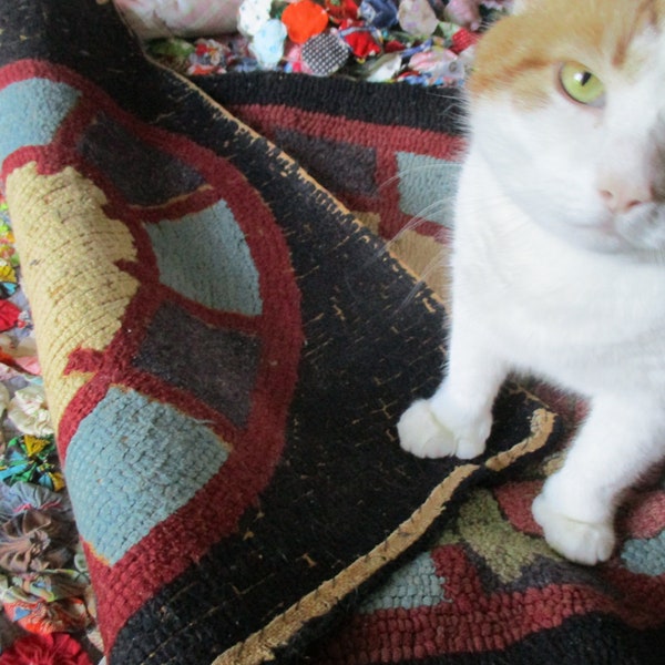 Hooked Wool Rug Etsy