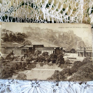 livret de cartes postales vintage d’Édimbourg, début des années 1900, avant la guerre, noir et blanc, monuments historiques, cartes inutilisées
