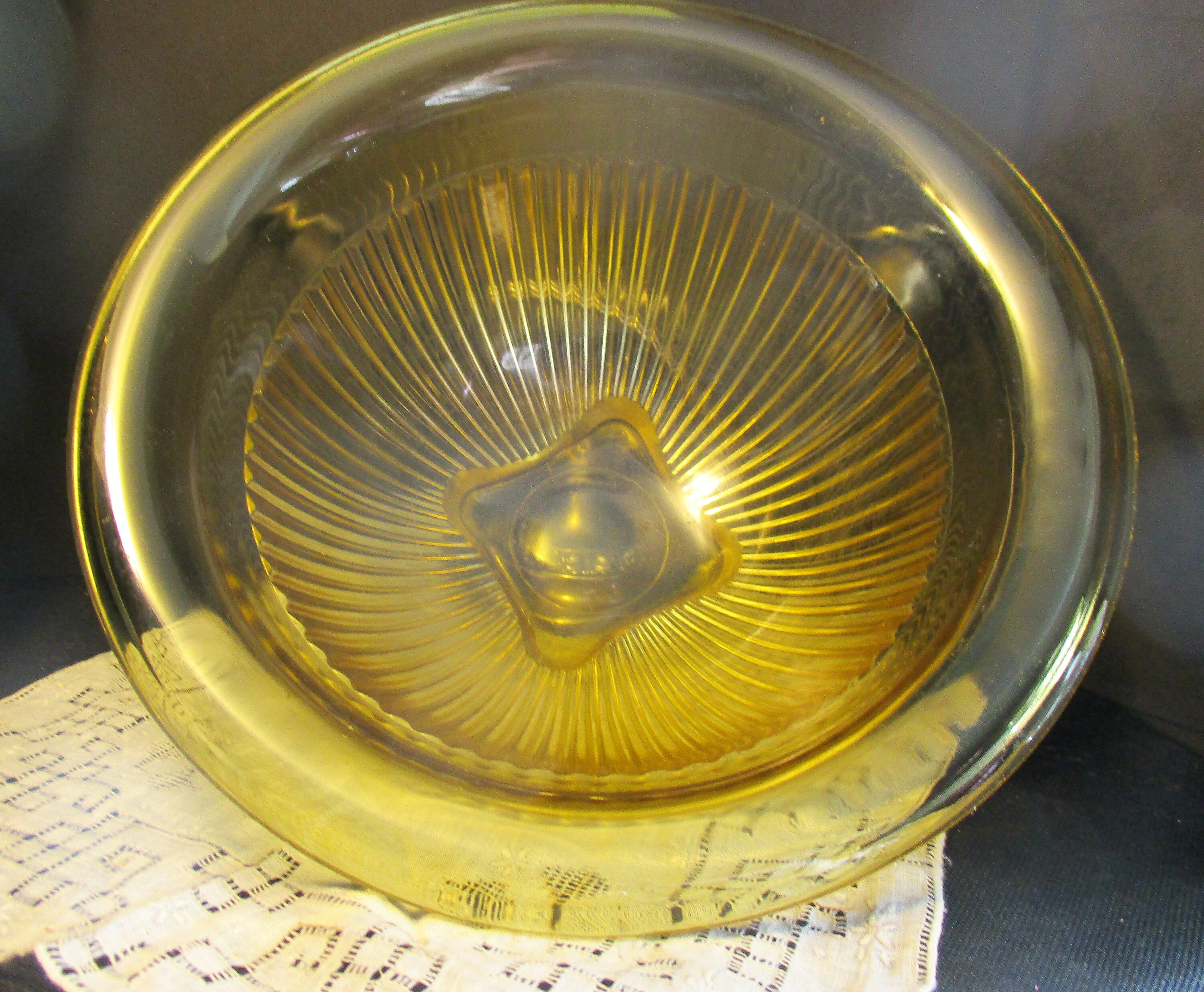 Amber Glass Bowl Federal Glass 1930's Salad Bowl - Etsy