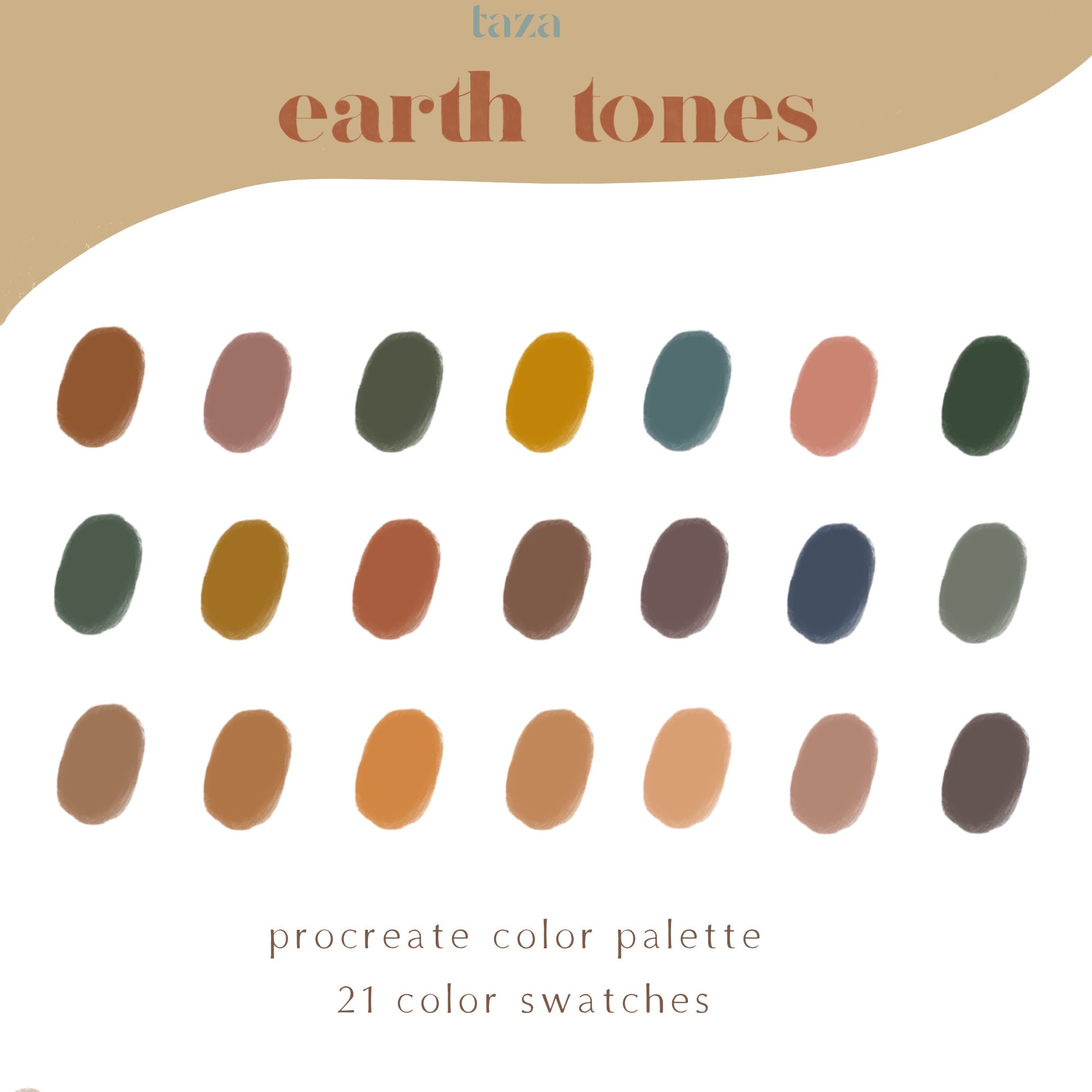 Earth Tones Procreate Color Palette Color Swtach Color | Etsy