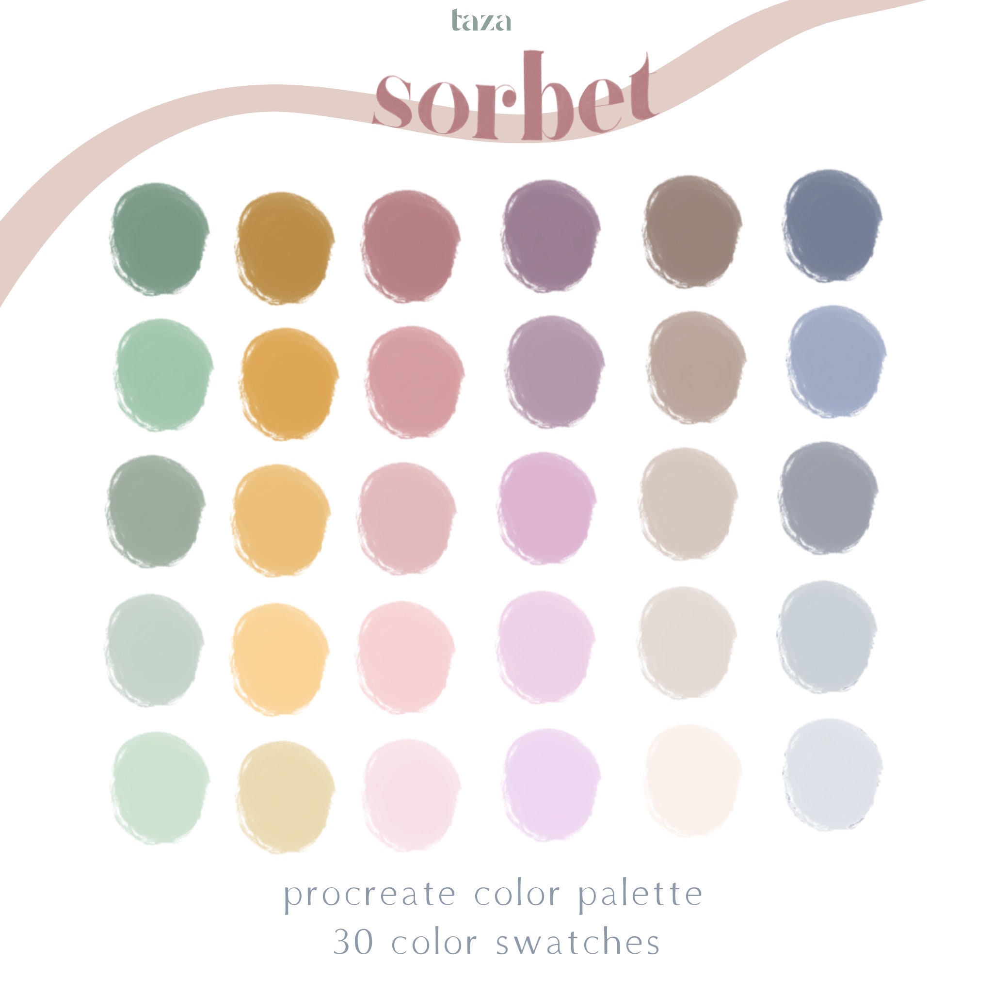 Sorbet procreate color palette color swtach color | Etsy