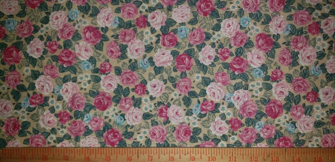 Springs Industries Fabric, Rose Flower Fabric, Floral Prints Fabric ...