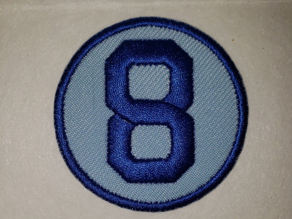 Light blue Round Number patches, embroidery patches, 1 INCH patch, choose  your number and border color