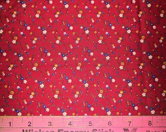 Tela de algodón para patchwork con estampado floral rojo de la empresa Cranston Print Works