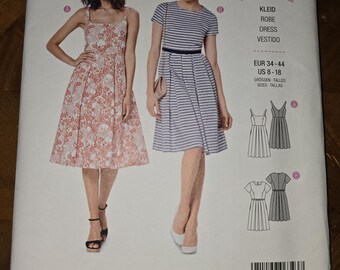 BURDA style pattern 6343 misses top dress and skirt  size 8-18