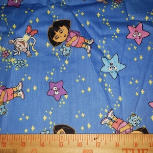 Viacom International Dora hearts & flowers fabric,  cotton Quilting fabric,2003