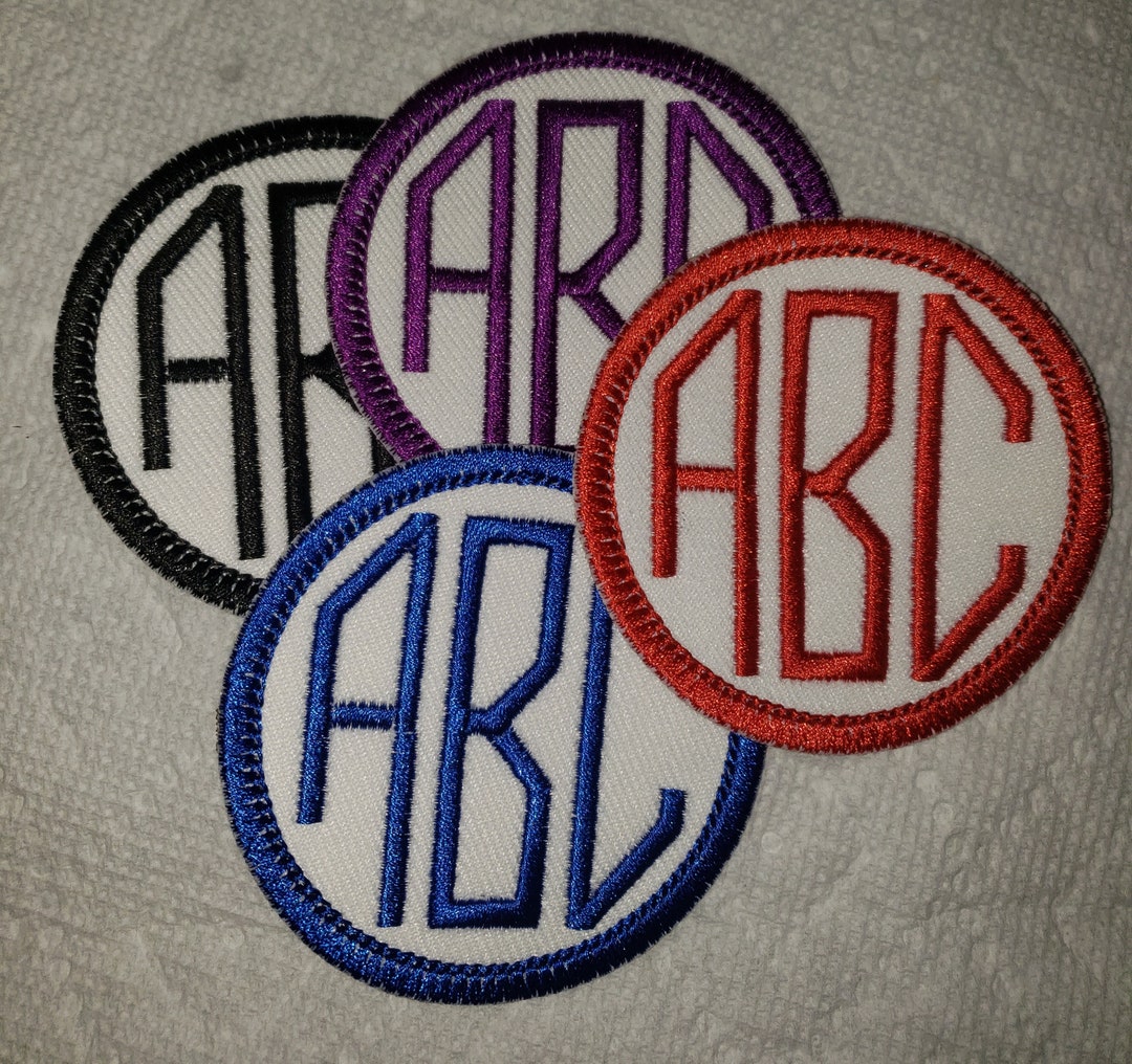 Monogrammed Patch, Monogrammed Circle Patch, Choose Your Initials and ...