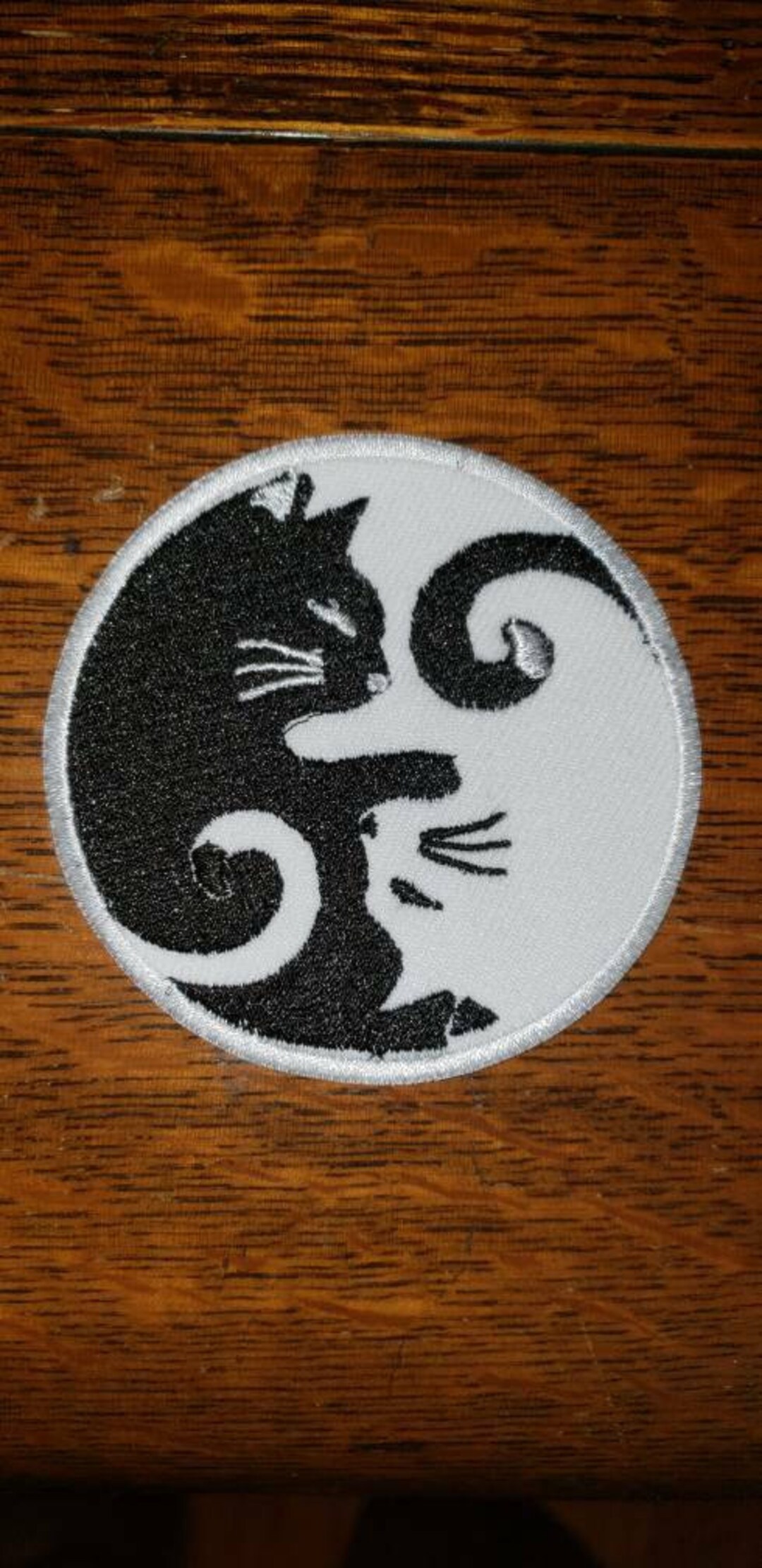 Kyang Patch Ying Yang Kitty Patch, Embroidered Vest Patch, Fun Patches, Biker Vest ...