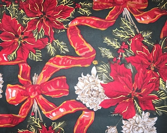 The Alexander Henry Collection Pionsettias Christmas cotton Quilting fabric