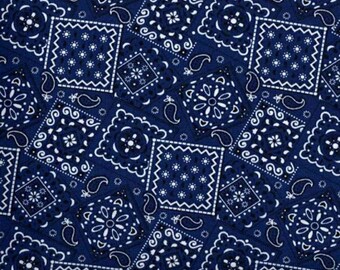 Blazin bandana fabric,  cotton Quilting fabric, navy bandana fabric