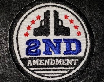 2nd Amendment patch, motorcycle patch,  biker vest patch,  fun patches, embroidered patch, badges