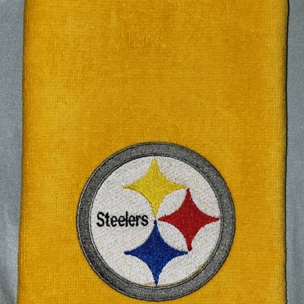 Pittsburgh Steelers hand Towel, YELLOW TERRIBLE TOWEL, embroidered hand towel,  yellow terrycloth handtowel, 16" x 25"