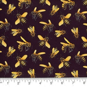 Honey bees fabric, bumble bees fabric,  cotton Quilting fabric,