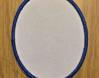 White Oval Blank patch, Sublimation patch, patches, blank patches, embroidery patches, 3 inch patch