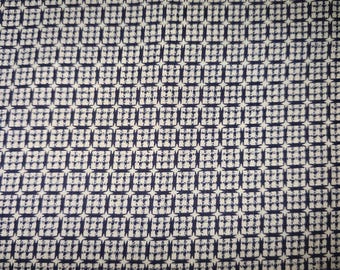 Fabric Traditions 1994 baby fabric 1298 navy cream square print