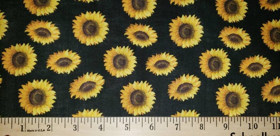Sunflower fabric, fat quarter, 100% cotton fabric
