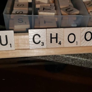 Individual scrabble tiles, you choose letters, Alphabet letters, wooden scrabble racks, Vintage scrabble letters