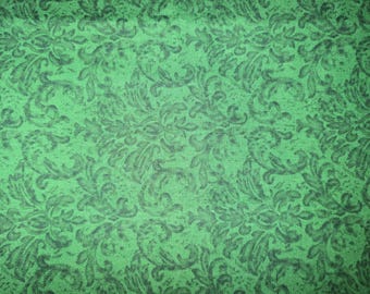 Tela navideña verde Waverly, tela de algodón para patchwork